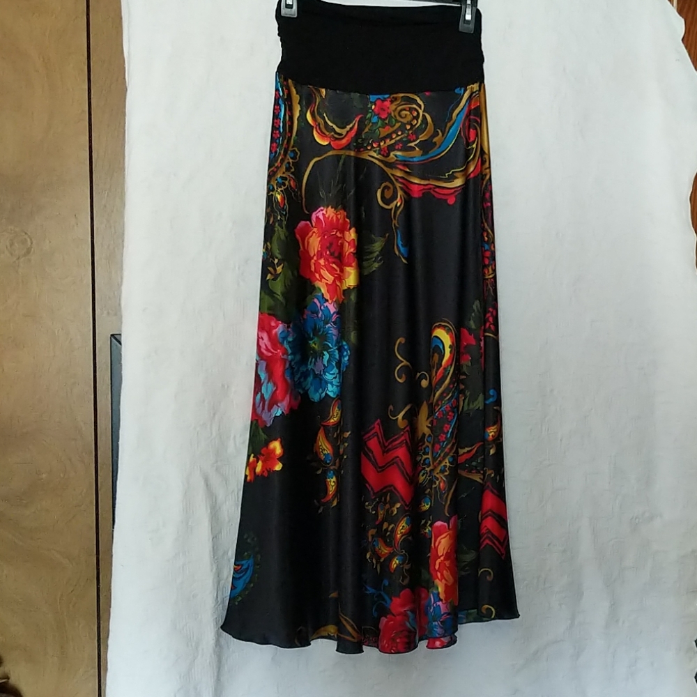 Silky long skirt